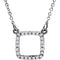 Diamond Square 14k White Gold Pendant Necklace, 16" (1/8 Cttw)