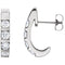 Platinum Channel Set Diamond J-Hoop Earrings (1 Ctw, Color G-H, Clarity SI2-SI3)