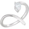 Pear Diamond Negative Space Ring, Rhodium-Plated 14k White Gold, Size 7