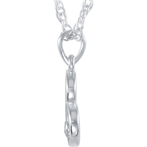 Diamond Heart Sterling Silver Pendant Necklace, 18" (.03 Ctw)