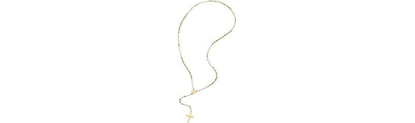 Elegant Rosary 14k Yellow Gold Necklace, 16"