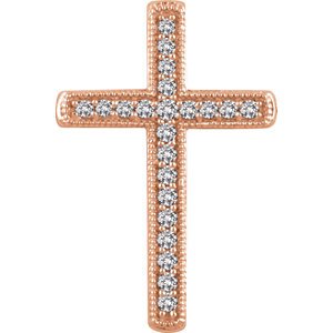 Diamond Chapel Cross 14k Rose Gold Pendant (.25 Ctw, H+ Color, I1 Clarity)