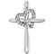 Diamond Heart Rhodium-Plated 14k White Gold Cross Pendant (.04 Ctw, G-H Color, I1 Clarity)