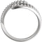 Platinum Beaded Bypass Ring , Size 8.75