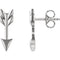 Satin-Finish Arrow Earrings, Rhodium-Plated 14k White Gold