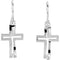 14k White Gold Cross Ichthus Earring