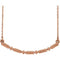 Petite Beaded Bar Necklace, 14k Rose Gold, 16-18"