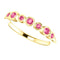 Pink Tourmaline 7-Stone 3.25mm Ring, 14k Yellow Gold