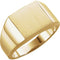 Men's Brushed Signet Ring, 14k Yellow Gold (12mm)