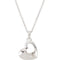 Sterling Silver Heart in a Heart Diamond Necklace, 18"