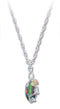 Marquise Mystic Fire Topaz Pendant Necklace, Sterling Silver, 12k Green and Rose Gold Black Hills Gold Motif, 18''