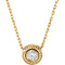 Diamond Solitaire Rope Trim 14k Yellow Gold Pendant Necklace, 16 " (0.1 Cttw)