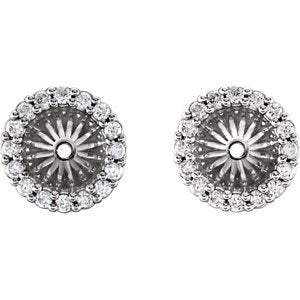 Platinum Diamond Cluster Earring Jackets (4.6 MM) (0.16 Ctw, G-H Color, SI2-SI3 Clarity)