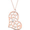 4-Stone Diamond Heart 14k Rose Gold and White Gold Pendant Necklace, 18" (.80 Ctw, GH, I1)