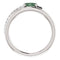 Platinum Chatham Created Alexandrite and Diamond Bypass Ring (.125 Ctw, G-H Color, S12-S13 Clarity)