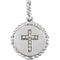 Diamond Cross Rope-Trim Pendant, Sterling Silver (.05 Ctw, G-H Color, I1 Clarity)