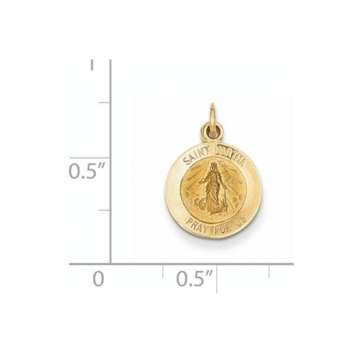 14k Yellow Gold St. Martha Medal Pendant (19X12MM)