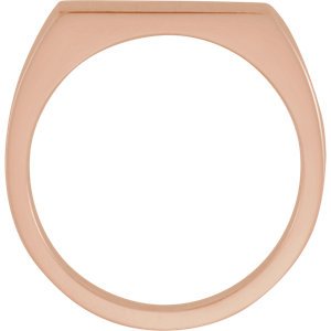 Men's 10k Rose Gold Brushed Rectangle Signet Ring (15x9mm)