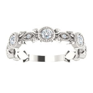 Diamond Vintage-Style Ring, Rhodium-Plated Sterling Silver (0.33 Ctw, G-H Color, I1 Clarity)