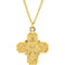 Sterling Silver 24k Yellow Gold Plated Four-Way Medal Necklace, 24" (34.51x28.96 MM)