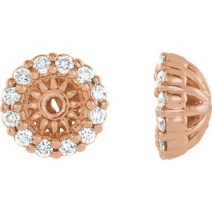 Diamond Cluster Earring Jackets,14k Rose Gold (3.6MM) (0.125 Ctw, G-H Color, I2 Clarity)