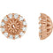 Diamond Cluster Earring Jackets,14k Rose Gold (3.6MM) (0.125 Ctw, G-H Color, I2 Clarity)