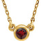 Mozambique Garnet Solitaire 14k Yellow Gold Pendant Necklace, 16"