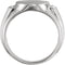 Men's Diamond Round Signet Ring, Rhodium-Plated 14k White Gold (.07 Ctw, G-H Color, I1 Clarity)