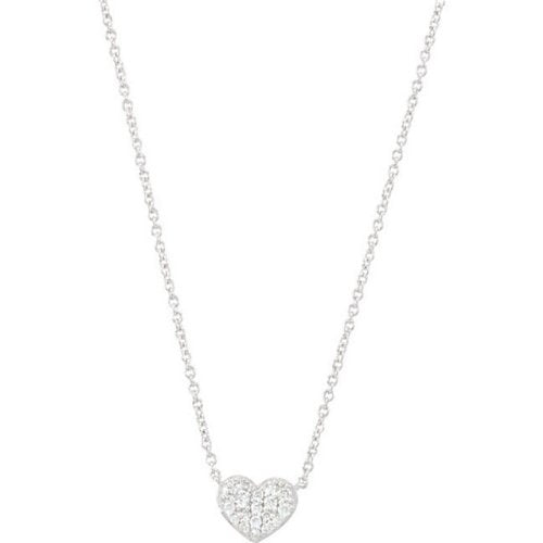 Diamond Heart 14k White Gold Necklace, 18" (1/10 Cttw, HI Color, I1 Clarity)