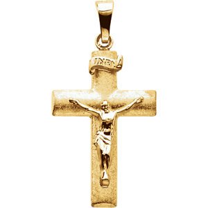 Crucifix Cross 14k Yellow Gold Pendant