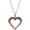 Diamond Heart 14k Rose Gold Pendant Necklace, 18" (.50 Cttw)