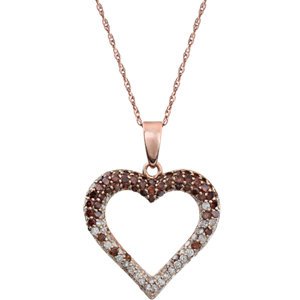Diamond Heart 14k Rose Gold Pendant Necklace, 18" (.50 Cttw)
