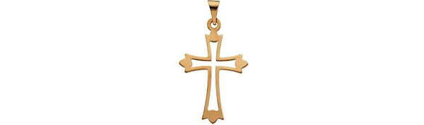 Patonce Cross 14k Yellow Gold Pendant