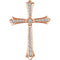 Diamond Fleur-de-Lis Cross 14k Rose Gold Pendant (31.6X21.9 MM) (.33 Ctw, H+ Color, I1 Clarity)