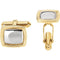 18k Yellow Gold and Platinum Rectangle Cuff Links, 14x16MM