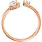 Diamond and Morganite Two-Stone Halo-Style Ring, 14k Rose Gold (.16 Ctw, G-H Color, I1 Clarity)