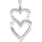 Double Heart Pendant, Sterling Silver