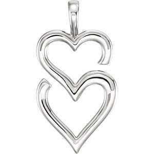 Platinum Double Heart Pendant,