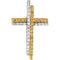 Diamond Cross 14k Yellow and 14k White Gold Pendant (GH Color, I1 Clarity, 1/4 Cttw)