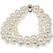 White Freshwater Cultured Pearl Triple Strand Sterling Silver Bracelet, 7.25" (8.0-9.0 MM)