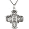 Sterling Silver Four-Way Cross Medal Necklace, 24" (25x24 MM)