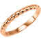 Rope Trimmed Stackable 2.5mm 14k Rose Gold Ring