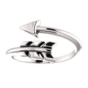 Bypass Arrow Ring, Rhodium-Plated 14k White Gold