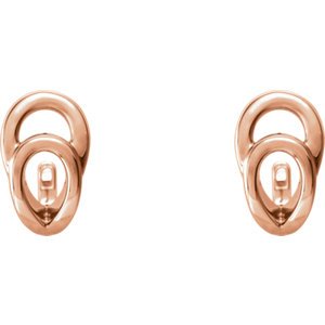 Geometric J-Hoop Earrings, 14k Rose Gold