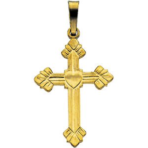 Fancy Cross 14k Yellow Gold Pendant