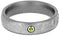 Peridot, Gibeon Meteorite 6mm Matte Titanium Comfort-Fit Wedding Ring, Size 13.75