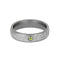 Peridot, Gibeon Meteorite 6mm Matte Titanium Comfort-Fit Wedding Ring, Size 13.25