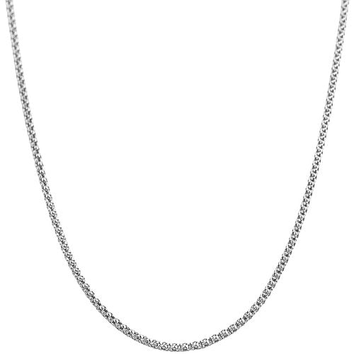 1.5 mm 14k White Gold Hollow Popcorn Chain, 16"