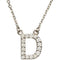 14k White Gold Diamond Alphabet Letter D Necklace (1/6 Cttw, GH Color, l1 Clarity), 16.25" to 18.50"