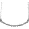 Petite Beaded Bar Necklace, Rhodium-Plated 14k White Gold, 16-18"